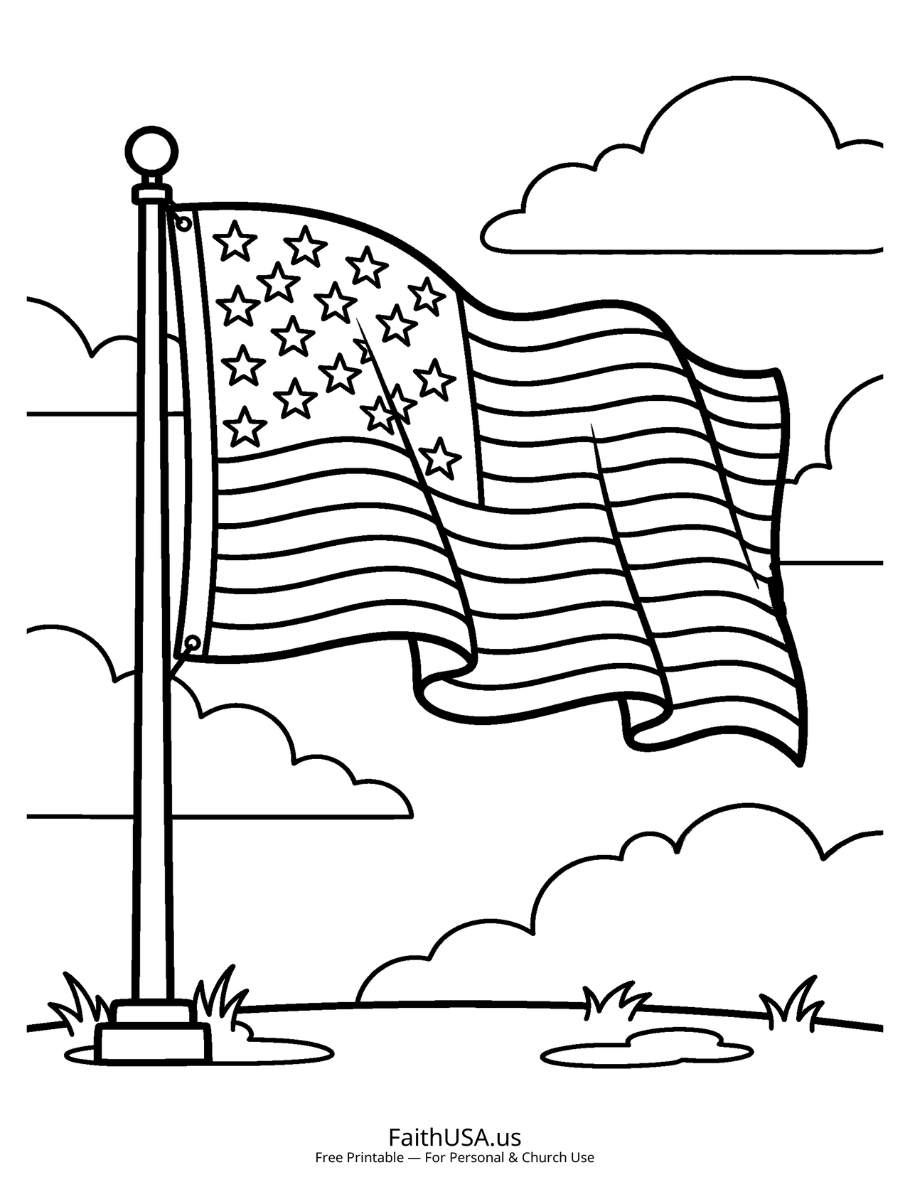 American Flag Coloring Pages