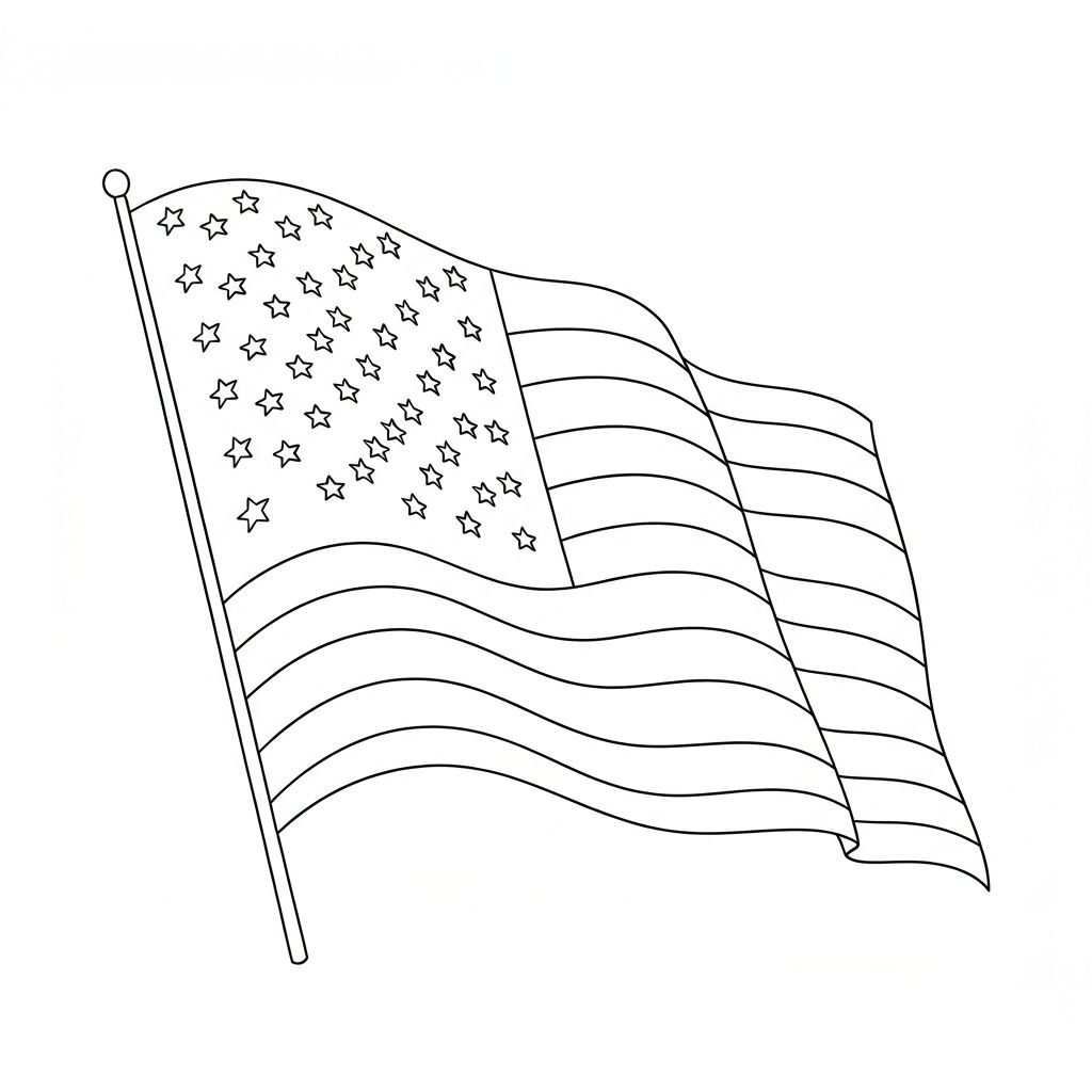 American Flag Coloring Page