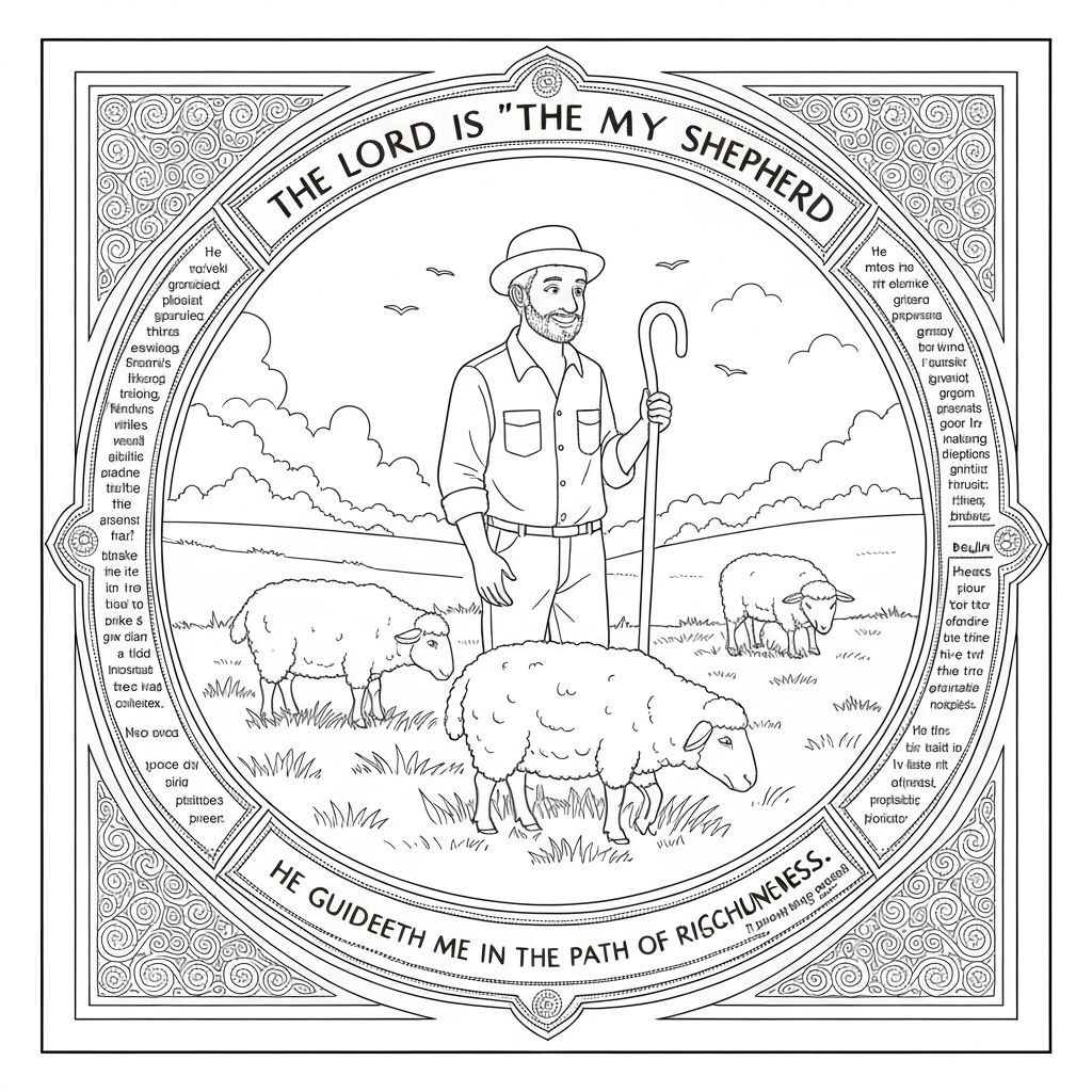 Psalm 23 Coloring Page for Kids