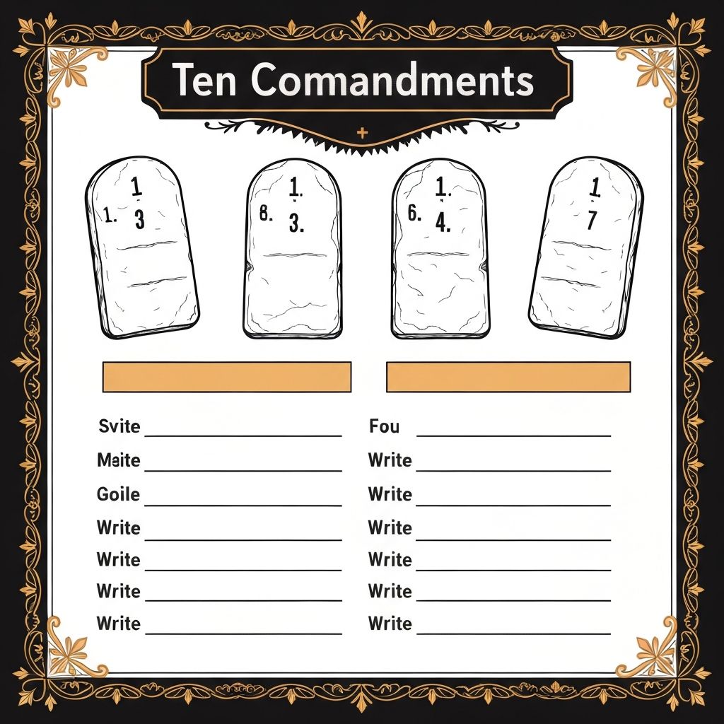 Ten Commandments Worksheet